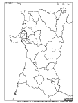 秋田県の白地図3