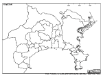 神奈川県の市町村境の白地図2