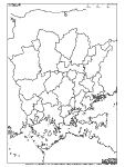 岡山県の白地図6