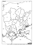 岡山県の白地図2