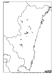 宮崎県の白地図4