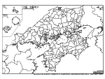 中国四国地方の白地図3