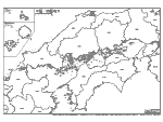 中国四国地方の白地図1