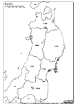 東北地方の白地図1