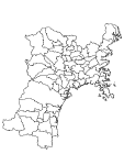 合併以前の宮城県の白地図3