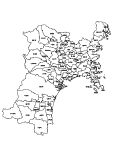合併以前の宮城県の白地図2