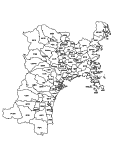 合併以前の宮城県の白地図4