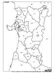 秋田県の白地図2