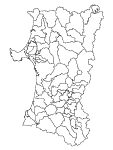 合併以前の秋田県の白地図3
