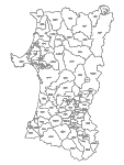 合併以前の秋田県の白地図2
