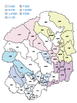 合併以前の栃木県の白地図1
