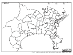 神奈川県の政令市と市町村境の白地図3