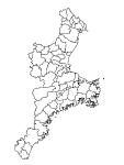 合併以前の三重県の白地図3