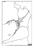 大阪府の県境の白地図画像