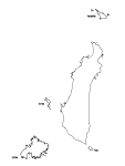 新島の白地図