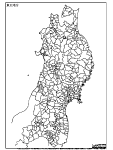 合併以前の東北地方の白地図