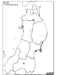 東北地方の白地図2